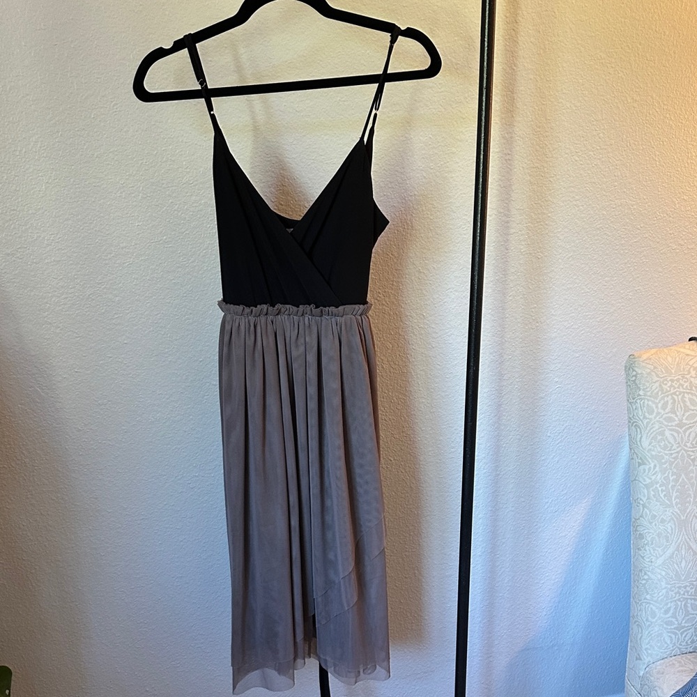 Leith Black and Gray Asymmetrical Dress